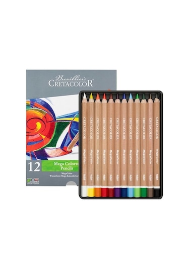 Cretacolor Megacolor Kalın Kuru Boya Kalemi Seti 12 Renk