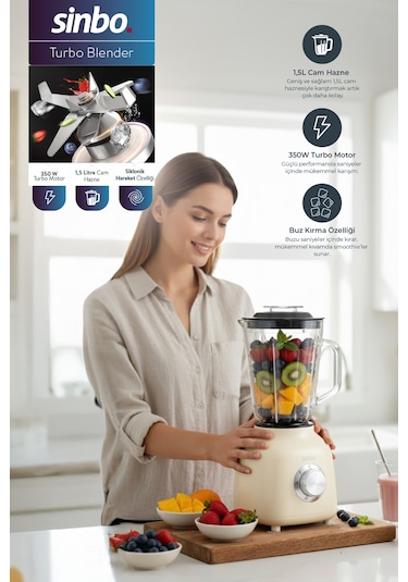 Sinbo SHB-7516 1.5 L Turbo Smoothie Blender