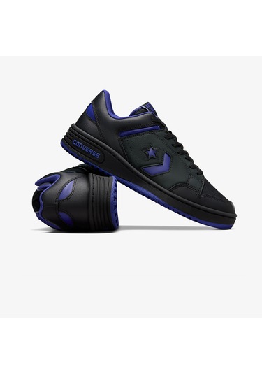 Converse Weapon Unisex Siyah Deri Sneaker Düz A11105c Siyah