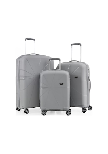 Ççs 5264 Polipropilen 3 Lü Valiz Seti Set / Gri Gri