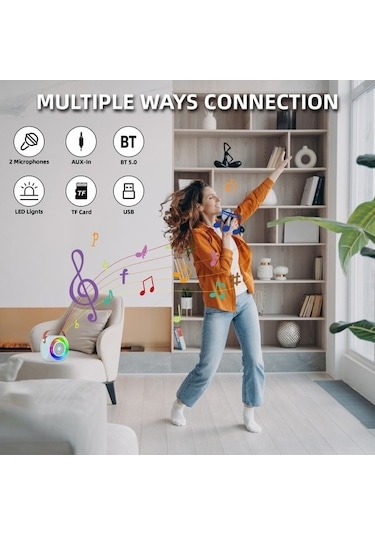 Artfulabode Mikrofonlu Karaoke Kablosuz Jzr-gy Hoparlör, Günü Ev/dış Doğum Partisi 2 Da