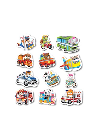 Yükselen Zeka 12-36 Ay İlk Magnet Puzzle - Taşıtlar