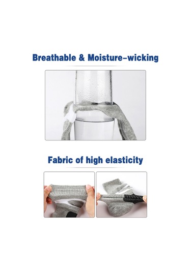 Yifomall Erkekler İçin 5 Çift Pamuklu Spor Çorap - Nefes Alabilir, Ter Emici, Diz Boyu Koşu Çorabı Siyah