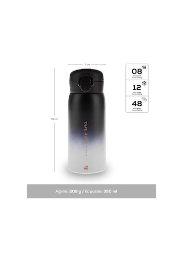 Karaca Skyfall Çelik Sızdırmaz Termos 350 ML Siyah