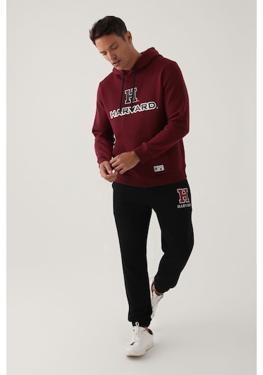 Harvard Koyu Kızıl Kahve Erkek Sweatshirt Bordo