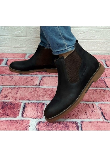 Voyager 3502 Kahve Renk Hakiki Deri Bilekte Bağcaksız Erkek Bot