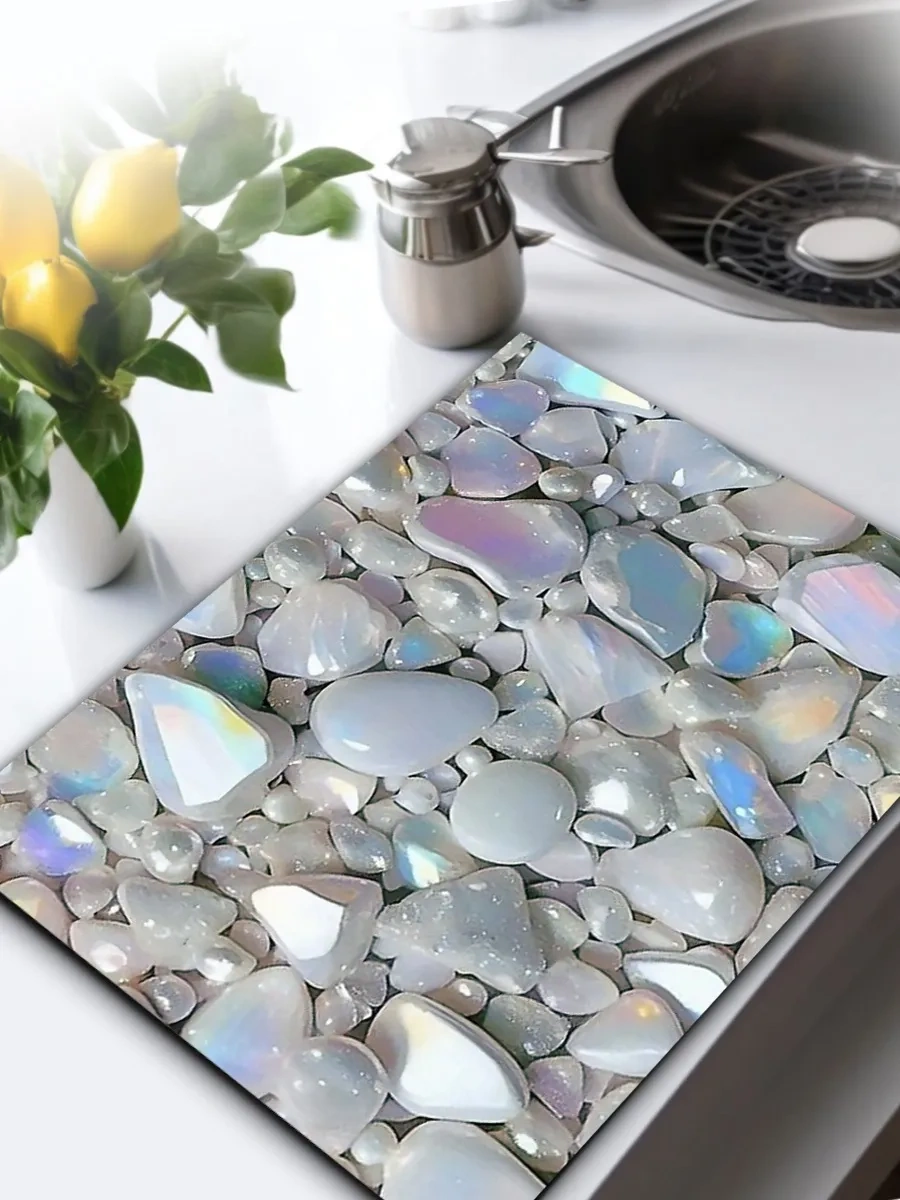 Full House&garden Bulaşık Kurutma İçin Emici, Suya Dayanıklı 40x60 Cm Paspas 427110134 Beyaz