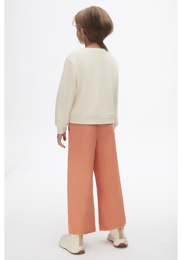 Nk Kids 37516 Kız Çocuk Krem House Flowers Sweat Krem