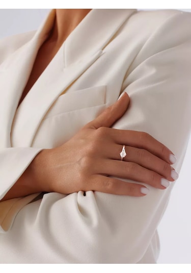 Main Dizzain Pırlantalı Gümüş Mücevher Yüzük 161930762 Beyaz