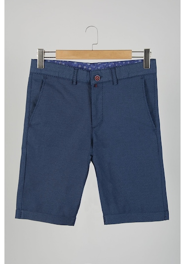 Terapi Men Erkek Lacivert Slim Fit Keten Şort Çokrenkli4