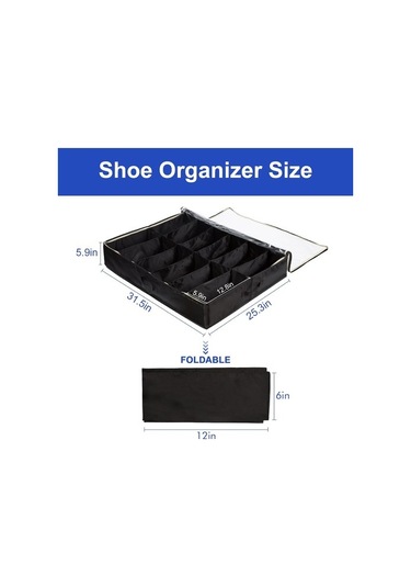 Unimarket Yatağın Altında Ayakkabı Depolama Düzenleyici Yatak Altı Ayakkabı Dolabı Depolama Çözümü 2 Metal Fermuar Ve Erkek Ve Kadın Ayakkabıları Için Şeffaf Kapaklı 3 Kulp 12 Çift Ayakkabıy R7m24x