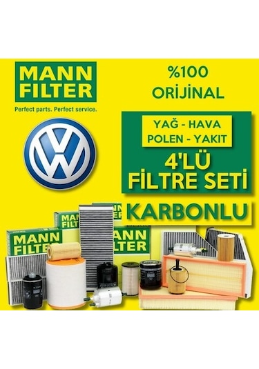 Vw Bora 1.9 Tdi Mann-Filter Karbonlu Filtre Bakım Seti 1998-2005