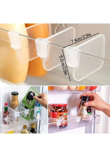 Ams Net 10'luşeffaf Buzdolabı Yan Kapı Düzenleyici Buzdolabı Dolap İçi Bölümleyici Aparatlar ŞEFFAF