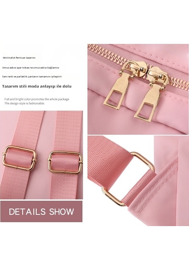Lixiaqu01 Pink Seyahat Sırt Çantası, Çift Omuz Çantası, Şık AÇIK PEMBE Açik Pembe