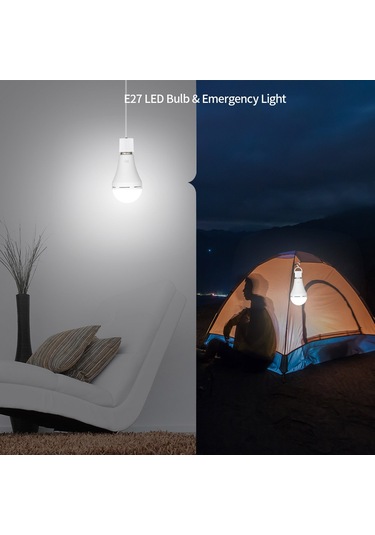 Vkemall Yenilenebilir Fener Acil Işık, Dış Mekan Kamp İçin Asılabilir, Ac100-240v Led Ampul Beyaz