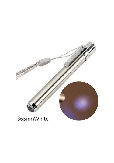 Novahub Beyaz Mini Led Paslanmaz Çelik Mini Lamba 395/365 Uv El Feneri Torch Ultra Menekşe Işık Aaa Pil Marker Checker Algılama Beyaz Beyaz