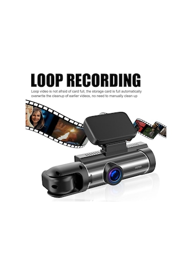 Gajeena Araba İki Lensli Dvr: Ön/iç 1080p Kayıt, 170 Geniş Açı, Gece Görüşü, 24 Saat Park Monitörü, 3.16" Ekran