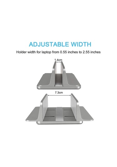 Ebitda Alüminyum Dikey Dizüstü Bilgisayar Sehpası - Ayarlanabilir Masaüstü Tutucu, Gümüş, Macbook, Dell, Lenovo Uyumlu