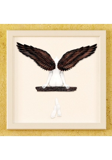 Homyl Reçine Melek Kanatları Sanat Heykeli Duvar Dekoru Dıy 20 Santimetre