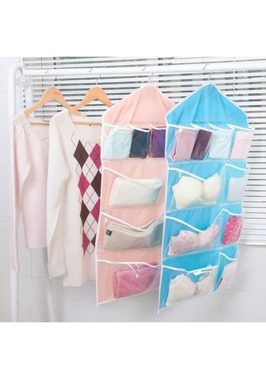 Mavi Dolap Çok Amaçlı Asılı Çanta Çorap Sütyen İç Giyim Raf Askı Depolama Organizatör Mavi Mavi Dolap Çok Amaçlı Asılı Çanta Çorap Sütyen İç Giyim Raf Askı Depolama Organizatör Mavi