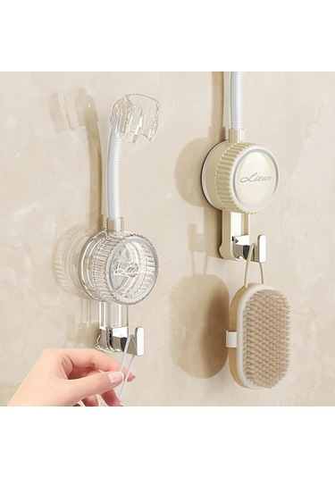 Sunshine011 Krem Rengi Deliksiz Emme Banyo Duş Tutucu Ayarlandı Duş Aksesuarı Duş Braketi Krem