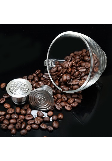 Yuntech01 304 Çelik Kahve Kapsülü Seti - Nespresso Uyumlu Yuvarlak Delik + Kaşık + Fırça + Toz Basma Çemberi Diğer