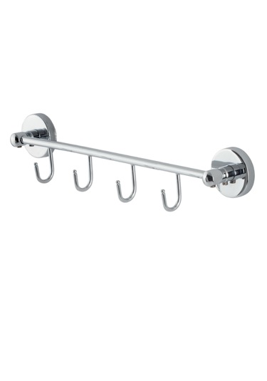 Çelik Banyo Paslanmaz Pirinç Karaca 4 Lü Askılık Gri