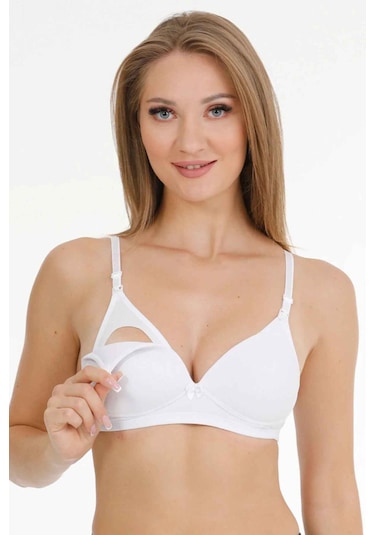 Parlingerie Kaplı Emzirme Sütyeni Beyaz 3'lü