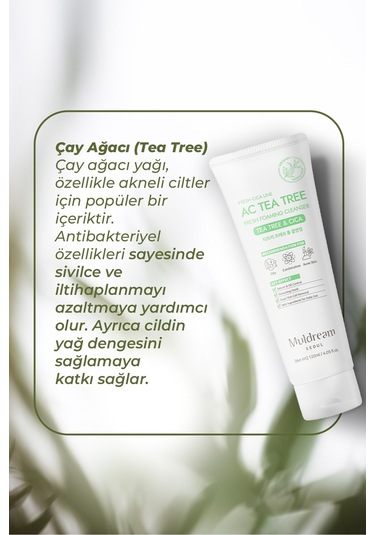 Muldream Ac Tea Tree Fresh Yüz Temizleme Köpüğü 120 ML