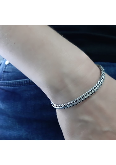 925 Ayar Gümüş Yeni Model Erkek Bileklik 5.5  Mm
