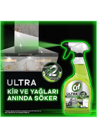 Cif Ultra Anında Etki Kir ve Yağ Çözücü 2 x 1025 ML