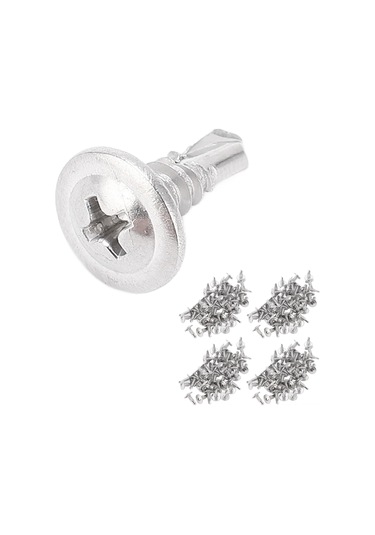 Symbee 304 Paslanmaz Çelik M4.2x13 Otomatik Delici Vida Seti, 200 Adet Yuvarlak Başlı, Dayanıklı Ve Paslanmaz, Ev, Ofis, Mobilya Tamiri İçin