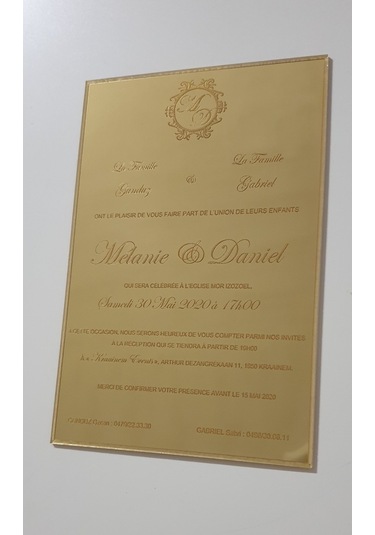 Hdrlazerdizayn Ayna Pleksi Veya Şeffaf Pleksi Dikdörtgen Şeklinde Davetiye