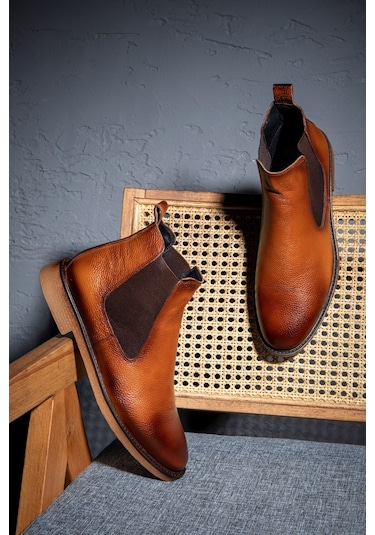 Ducavelli Edinburg Hakiki Deri Kaydırmaz Taban Chelsea Günlük Bot Taba