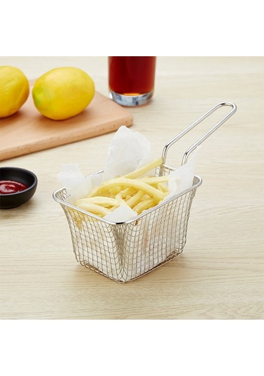 Sones J13443l Paslanmaz Çelik Mini Patates Kızartması Sepeti Restoran Atıştırmalık Ekmek Tabağı Diğer