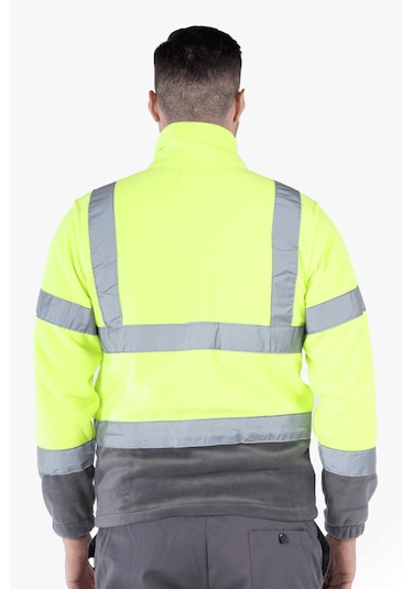Neon Polar Ceket Sarı - Gri