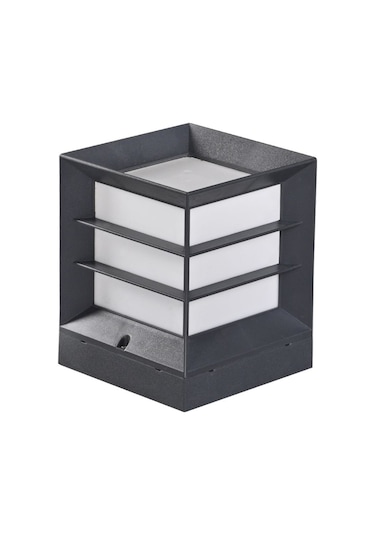 Antrasit Renk Izgaralı Kare Küp Bahçe Armatürü Set Üstü Aplik Diğer