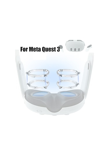 Meta Quest 3 Vr Manyetik Gözlük Çerçevesi İçin, Özellik: Anti Mavi Işık Lensi + Çerçeve Şeffaf