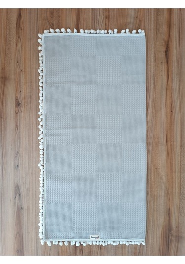 S.kahve Kız Erkek Bebek Battaniyesi Pike %100 Pamuklu Doğal Organik Uyku Çift Taraflı Örtü 86x86cm Btn10248 Gri