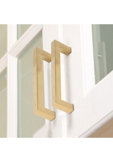 4 Adet. Altın Paslanmaz Çelik Mutfak Dolabı Kapı Kolu, Dolap Yedek Kulpları, 12x12x193mm..debuns