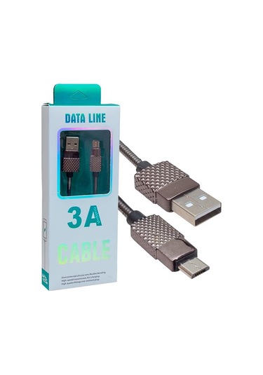 Powermaster Metal Yaylı 3 Amper Micro Usb Şarj Ve Data Kablosu