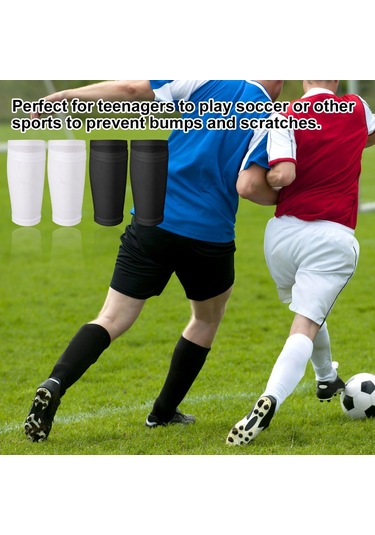 Padalink Futbol Çorapları 2 Adet: Beyaz Ve Siyah, Bacak Koruması, Plaka Sabitleme Özelliği Siyah - Beyaz