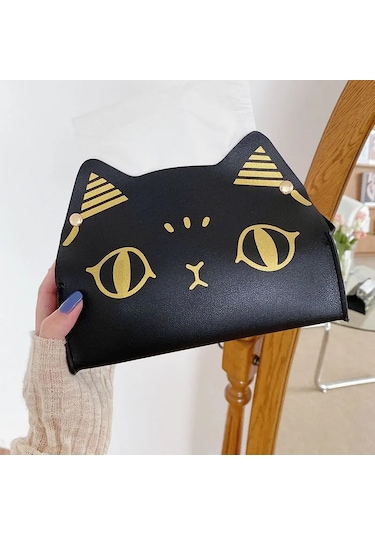 A-kağıt Havlu Kutusu Karikatür Kedi Tasarım Sevimli Karikatür Desen Ev Ofis Tuvalet Araba Masaüstü Çekmece Tuvalet Kağıdı Çekmecesi