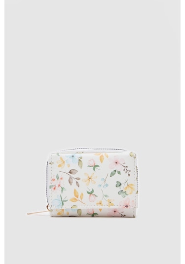 Çiçek Desen Bayan Cüzdan - Ol-1059 Siyah