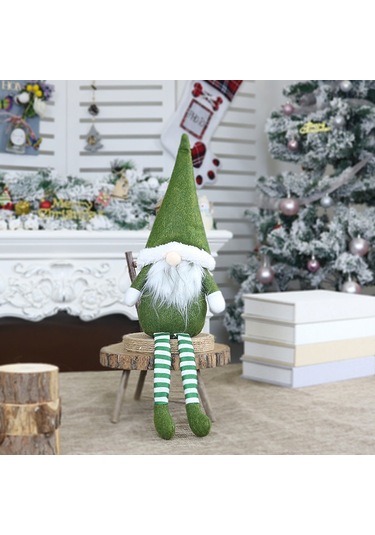 Youmex Noel Dekorasyonu: Kafa Yok Uzun Bacaklı Santa Bebek Figürü, Pencere Süsü Ve Masaüstü Dekoru - Kırmızı Bölmeli Tasarım