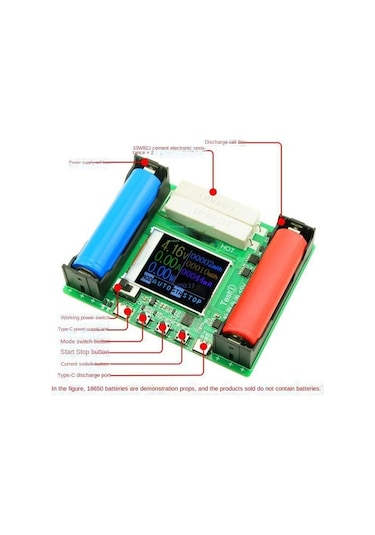 Maoyaya Herklotzn 18650 Lityum Pil Modülü, Dahili Direnç Ölçer