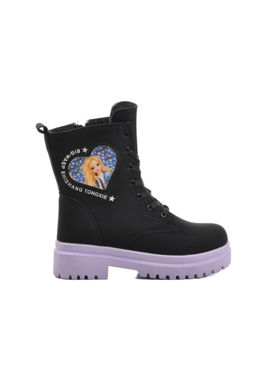 Siyah-lila İçi Kürklü Kız Çocuk Bot Leonis F Siyah-lila Siyah - Lila