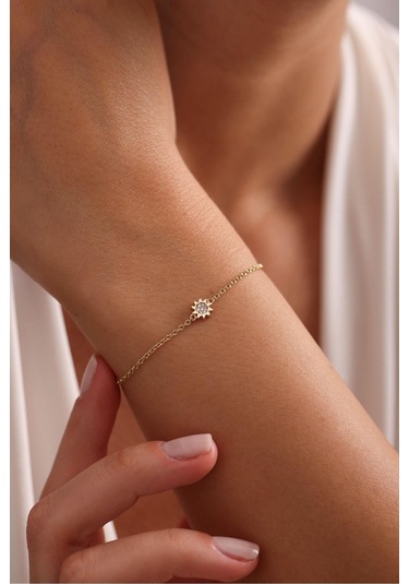 Gianfranco Taşlı Güneş Bileklik Altın Sarı Altın