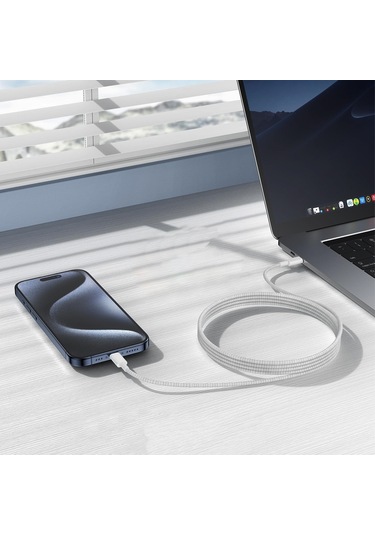 Fitplus Ip16k Type-c To Type-c 1mt 60w Örgü Tasarım Hızlı Şarj Kablosu -