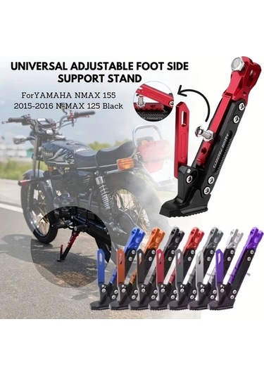 Chuangyinshop Silvery 1 Adet Motorcycle Ayarlanabilir Yan Sehpa Cnc Aluminyum Alaşım 3 Bacaklı Tripod Desteği Off Road Scooter Motocross